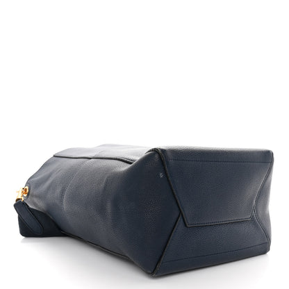 Celine Soft Grained Calfskin Sangle Bucket Bag Navy Blue 4 of 11