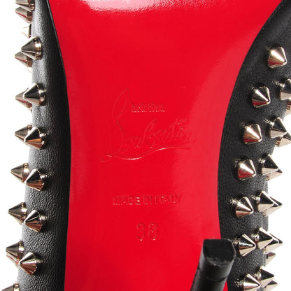 Christian Louboutin Nappa Guerilla 120 Spiked Open Toe Booties 38 Black 6 of 7