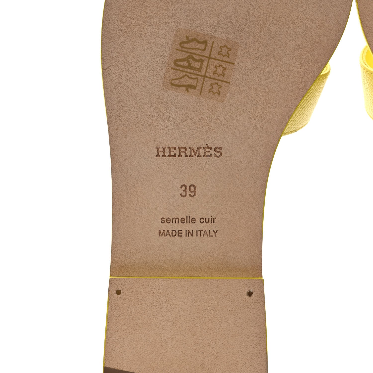 Hermes Epsom Oran Sandals 39 Jaune Curcuma 6 of 9