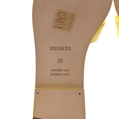 Hermes Epsom Oran Sandals 39 Jaune Curcuma 6 of 9