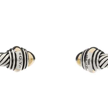 David Yurman Sterling Silver 14K Yellow Gold 5mm Cable Classics Dome Bracelet 3 of 3