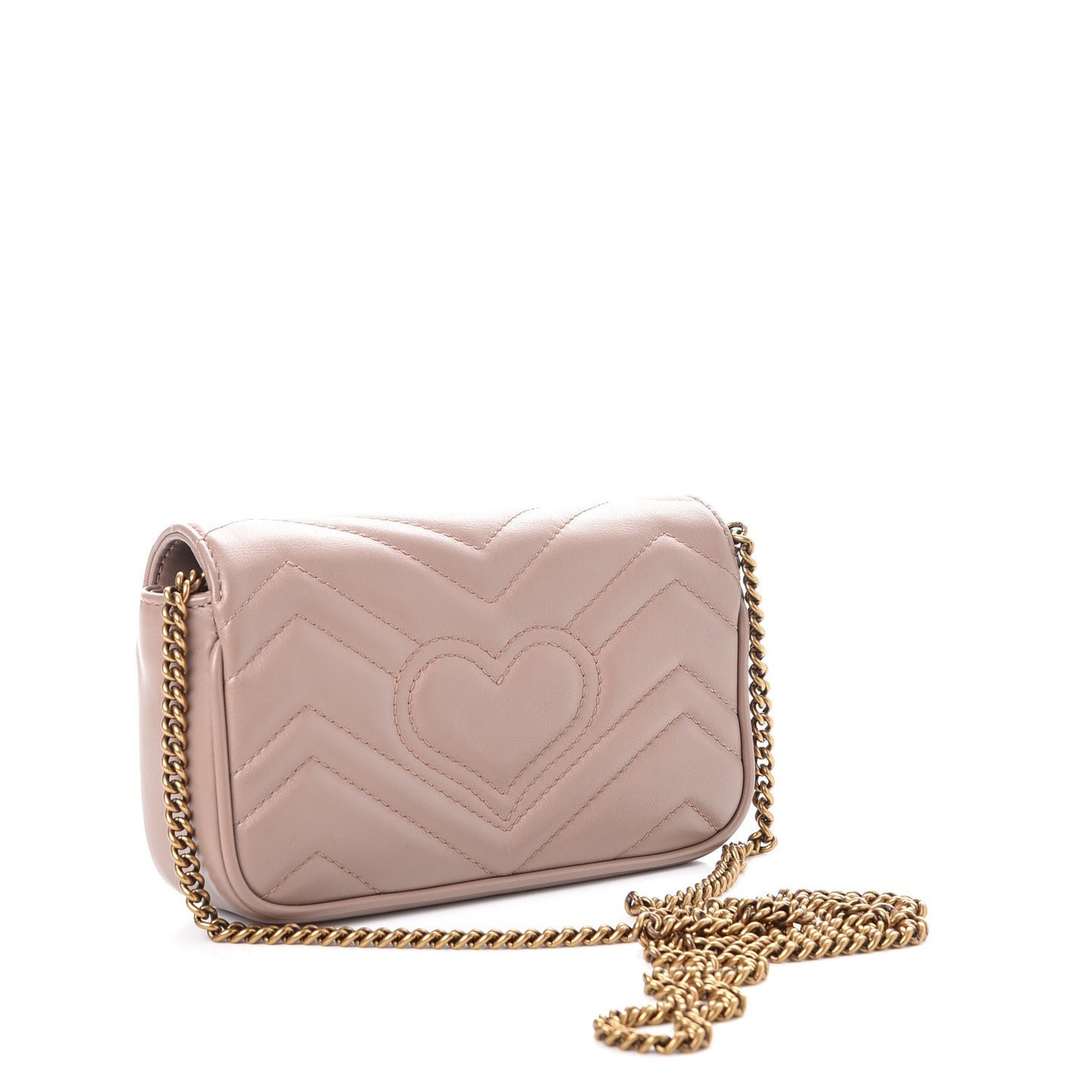 Calfskin Matelasse Super Mini GG Marmont Shoulder Bag Porcelain Rose