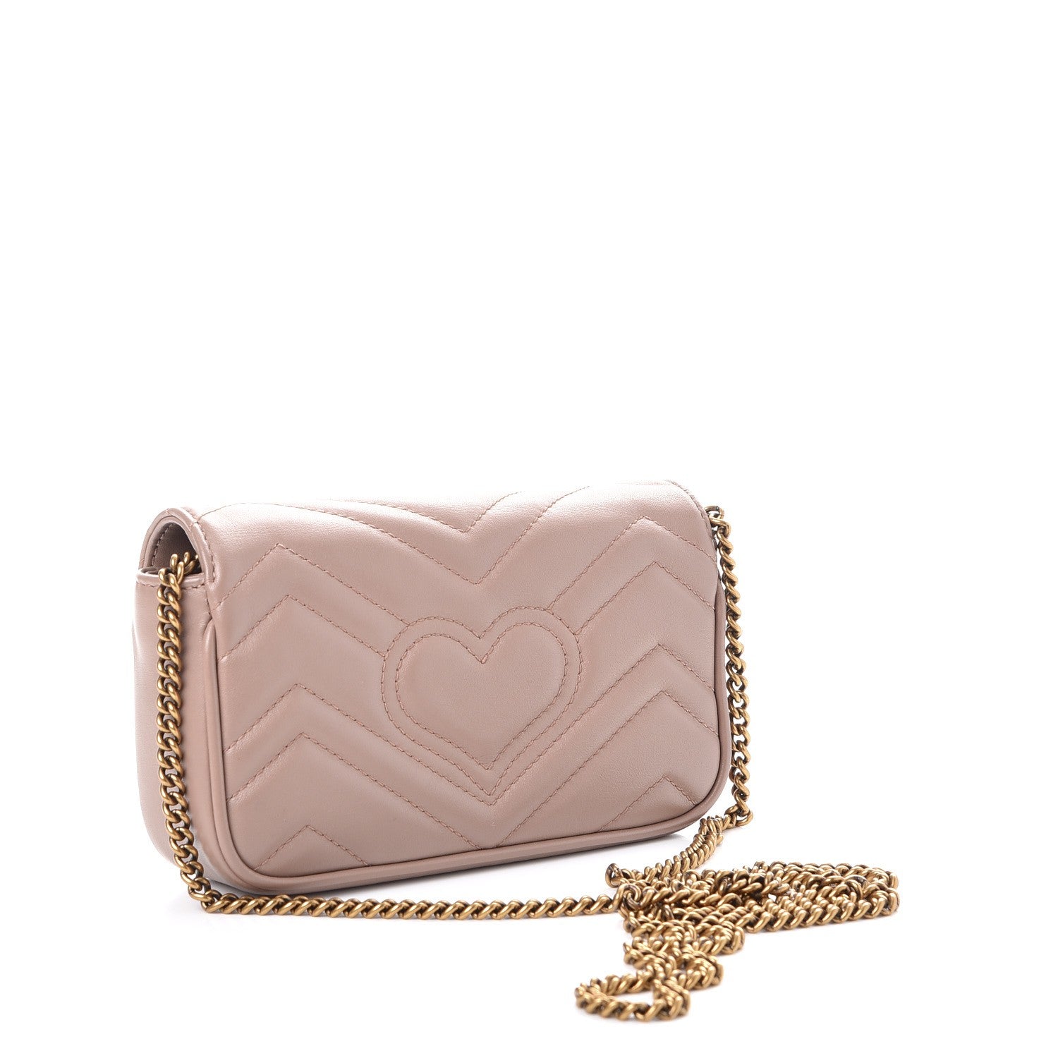 Gucci Calfskin Matelasse Super Mini GG Marmont Shoulder Bag Porcelain Rose 4 of 10