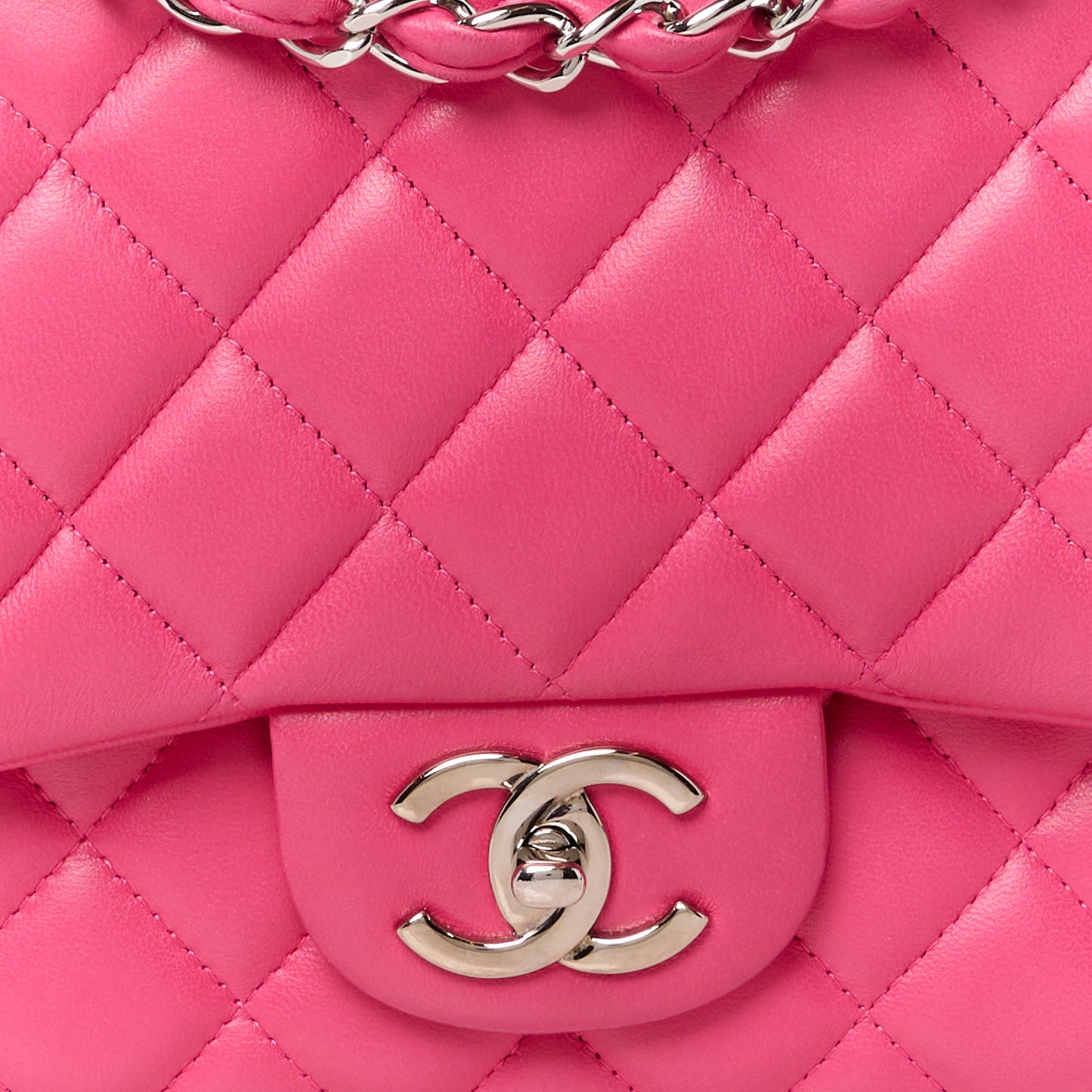 Lambskin Quilted Maxi Double Flap Fuchsia