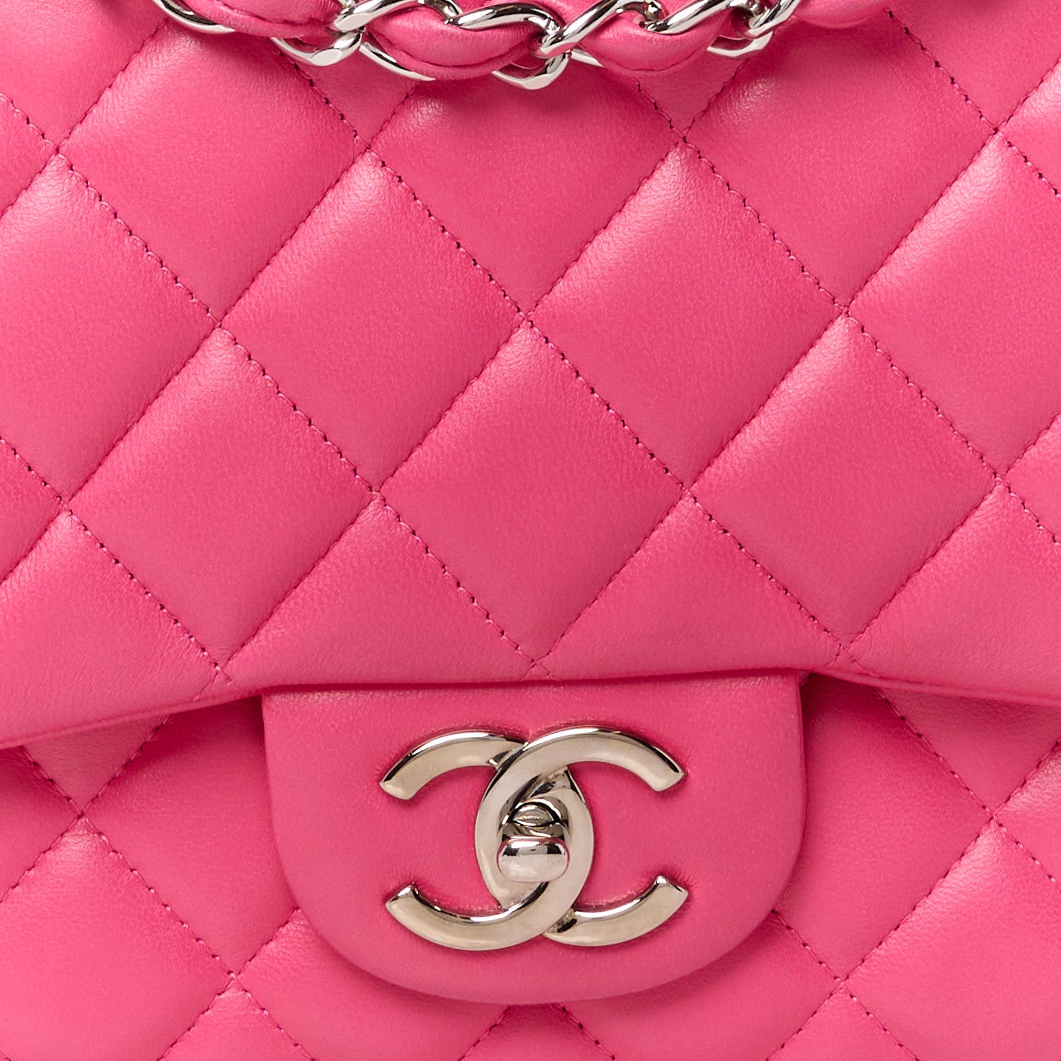 Chanel Lambskin Quilted Maxi Double Flap Fuchsia 9 of 14