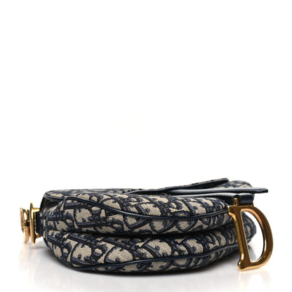 Christian Dior Oblique Saddle Bag Blue 4 of 13