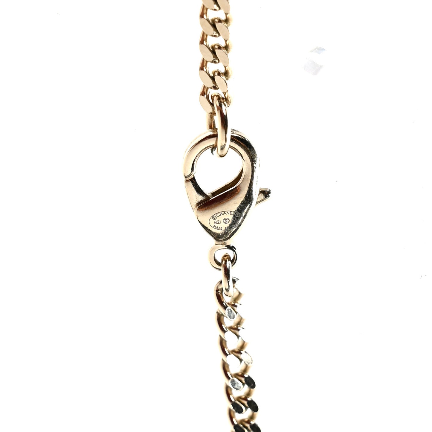 Crystal Dog Tag Charm Necklace Gold