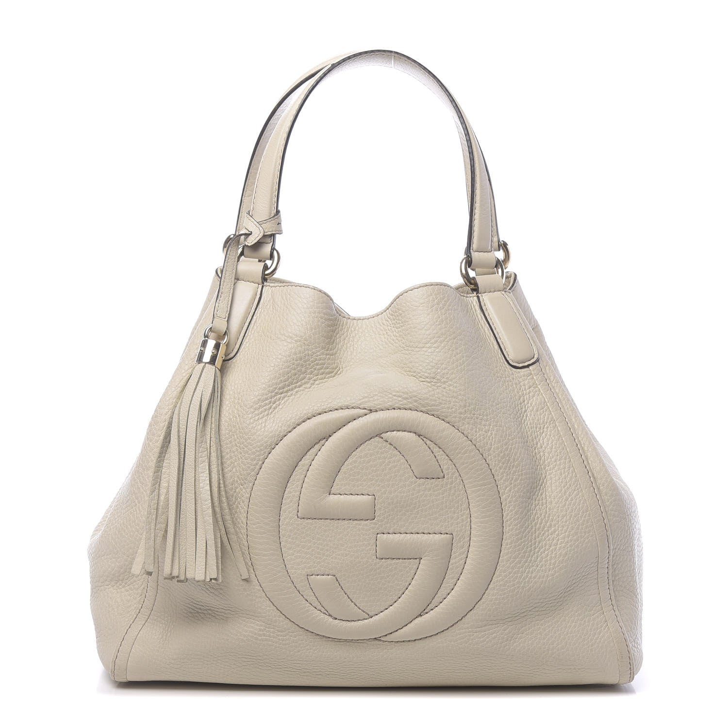 Gucci Pebbled Calfskin Medium Soho Shoulder Bag Off White 1 of 18