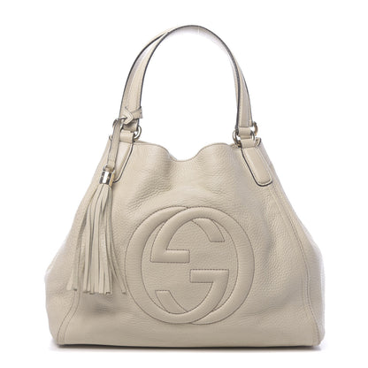 Gucci Pebbled Calfskin Medium Soho Shoulder Bag Off White 1 of 18