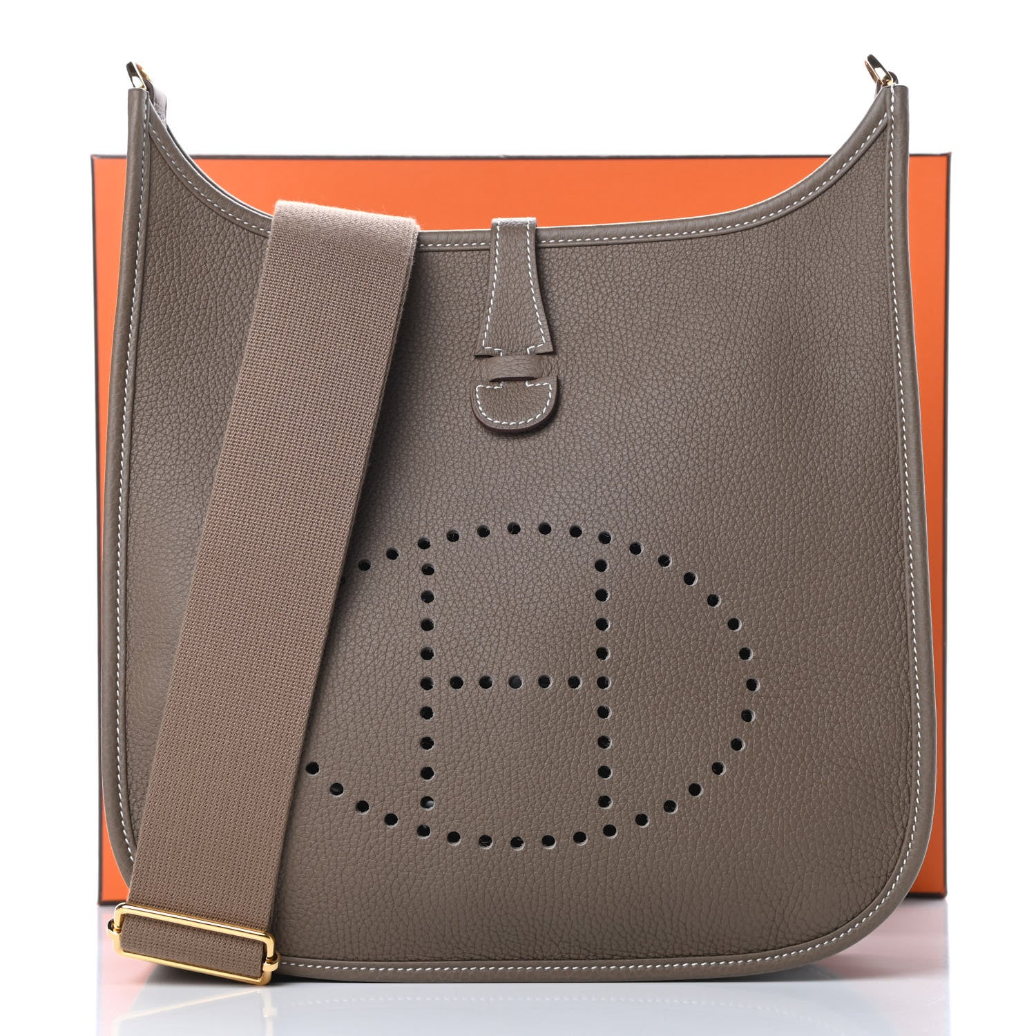 Hermes Taurillon Clemence Evelyne III PM Etoupe 11 of 11