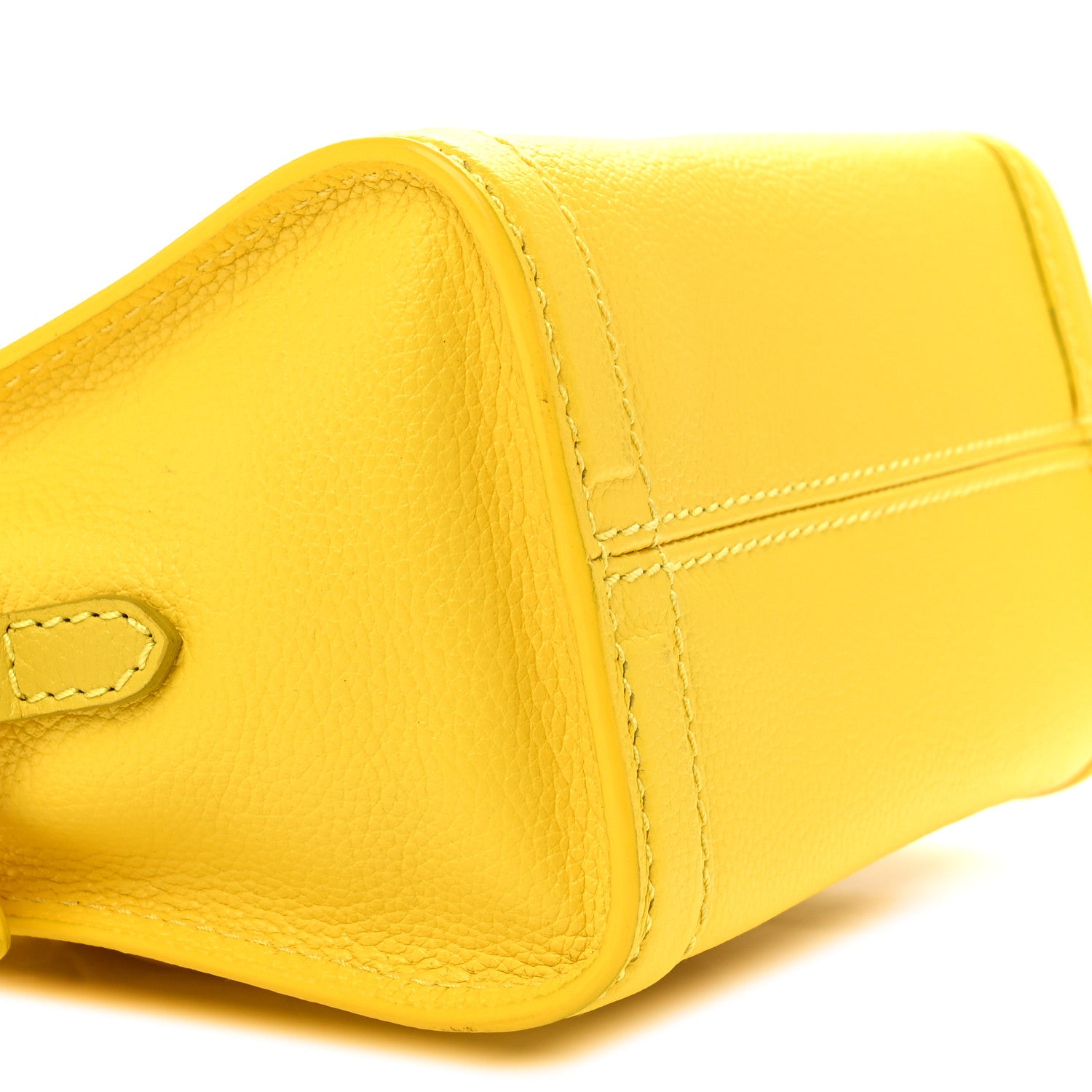 Alexander McQueen Pebbled Calfskin Mini Skull Padlock Zip Around Tote Imperial Yellow 9 of 16