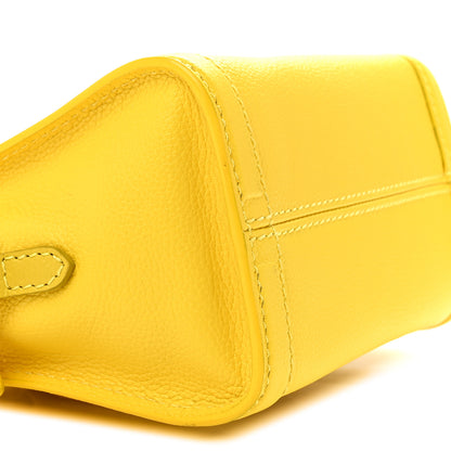 Alexander McQueen Pebbled Calfskin Mini Skull Padlock Zip Around Tote Imperial Yellow 9 of 16