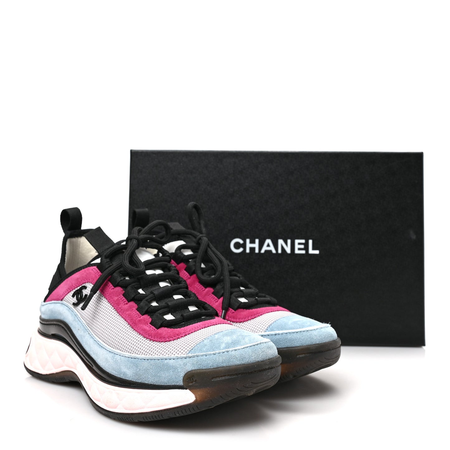 Fabric Suede CC Sneakers 38 Light Grey Light Blue Fuchsia