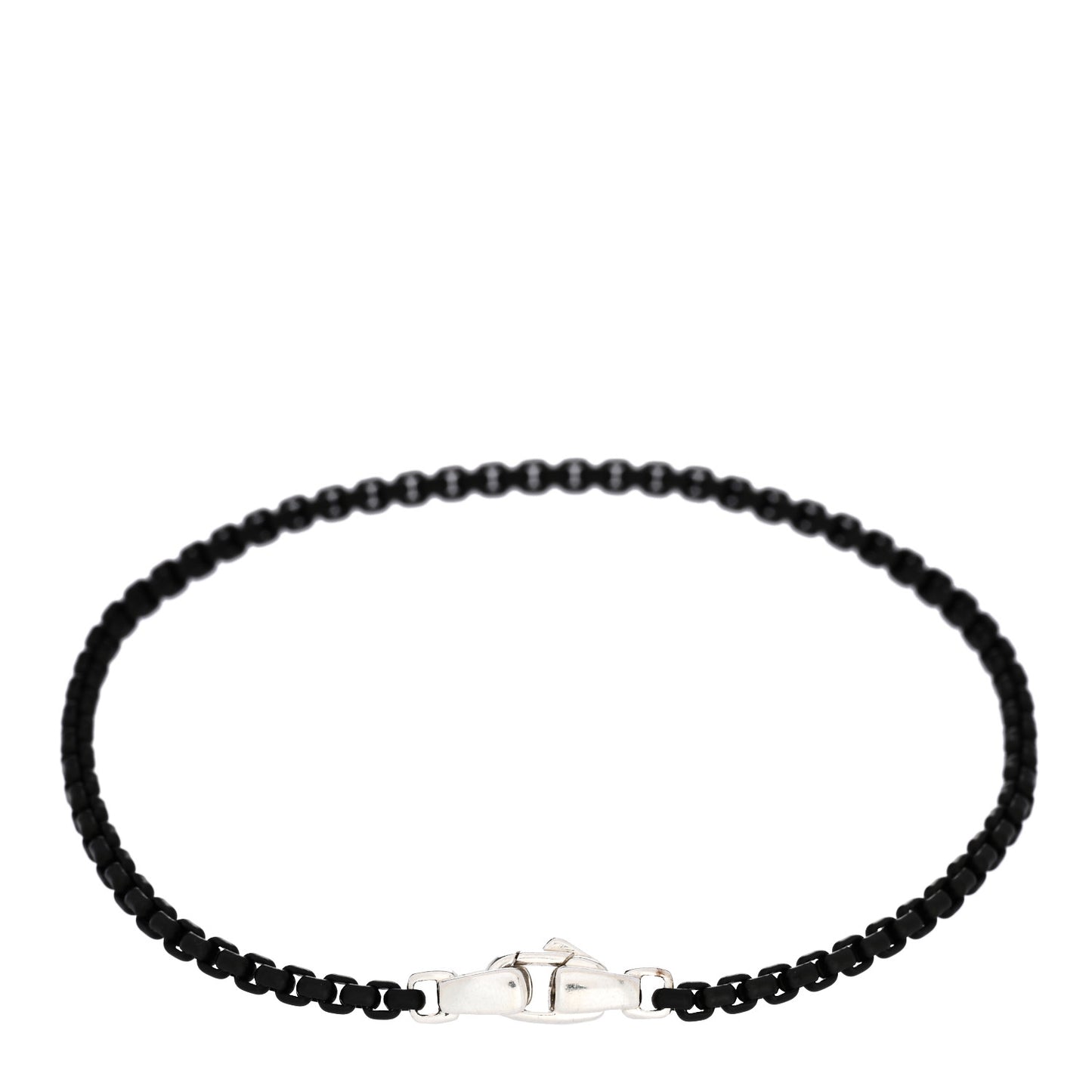 Sterling Silver Darkened Stainless Steel 2.7mm Box Chain Bracelet