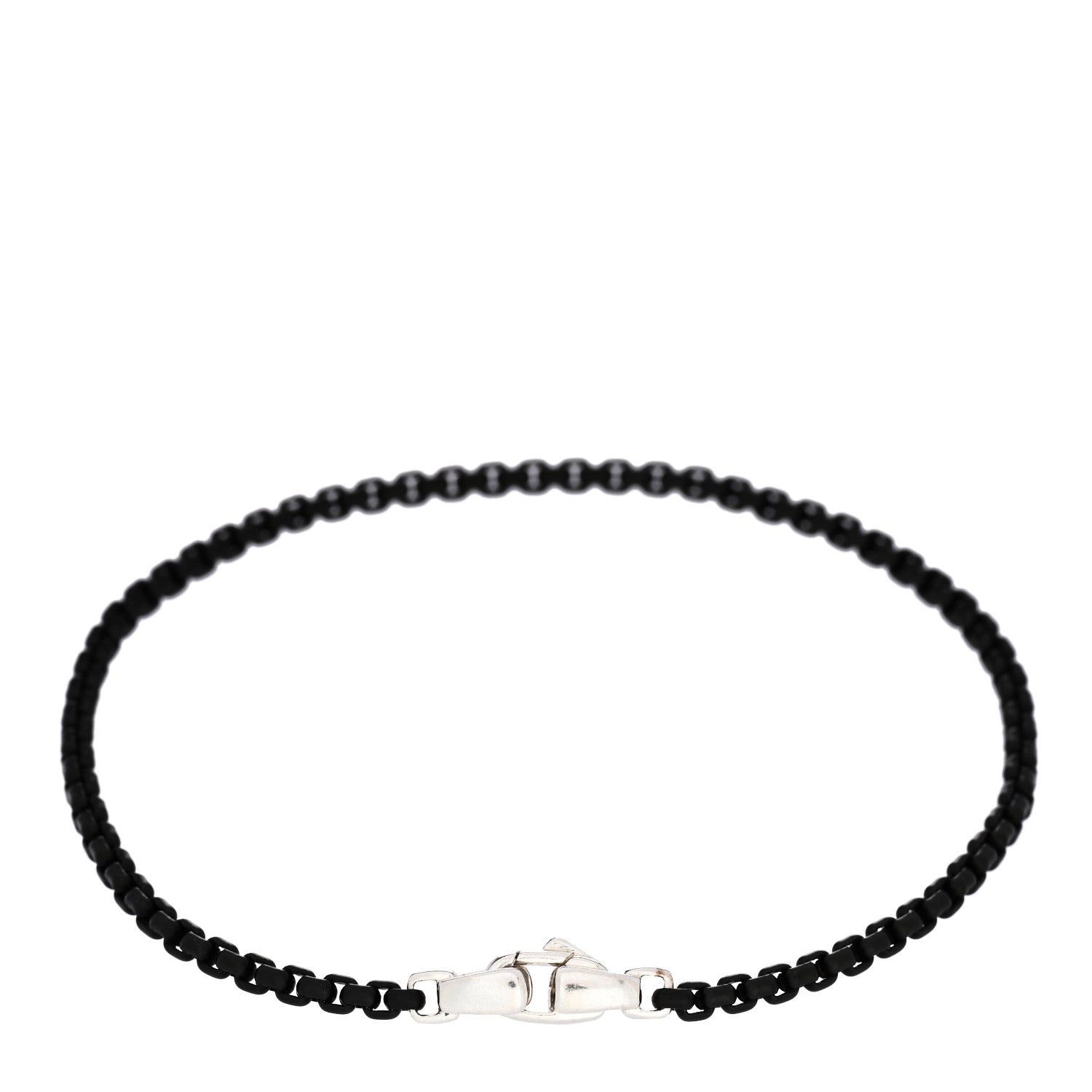 David Yurman Sterling Silver Darkened Stainless Steel 2.7mm Box Chain Bracelet 2 of 4