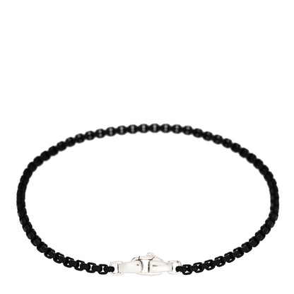 David Yurman Sterling Silver Darkened Stainless Steel 2.7mm Box Chain Bracelet 2 of 4