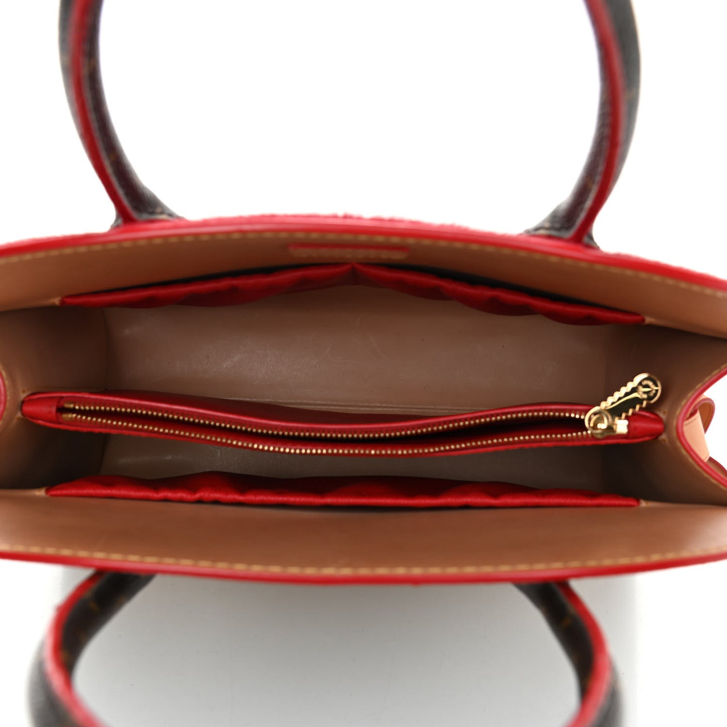 Monogram Calf Hair Spikes Iconoclasts Christian Louboutin Tote Red
