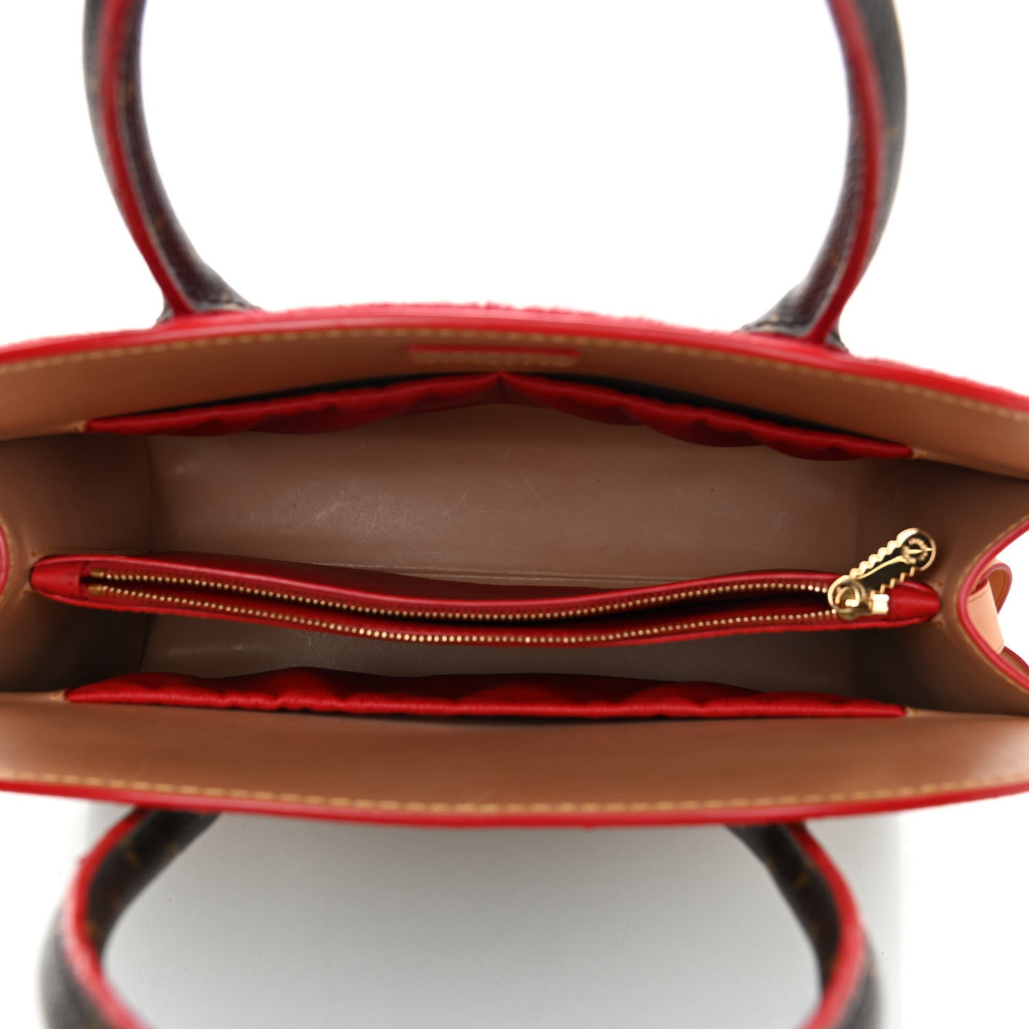 Louis Vuitton Monogram Calf Hair Spikes Iconoclasts Christian Louboutin Tote Red 5 of 11