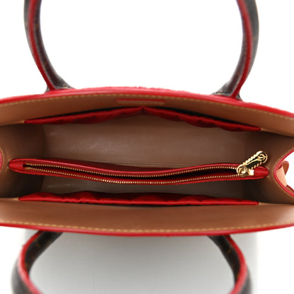 Louis Vuitton Monogram Calf Hair Spikes Iconoclasts Christian Louboutin Tote Red 5 of 11