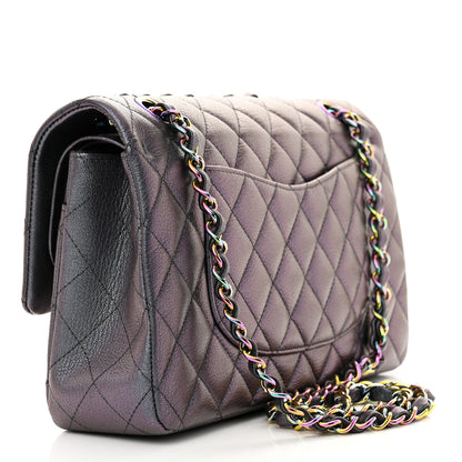 Chanel Iridescent Goatskin Quilted Medium Double Flap Purple 3 of 12