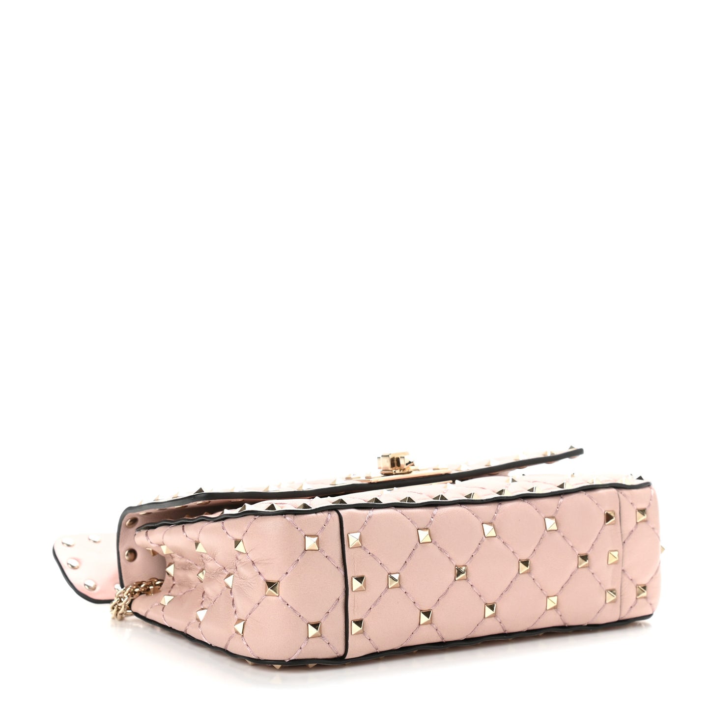 Nappa Small Rockstud Spike Shoulder Bag Water Rose