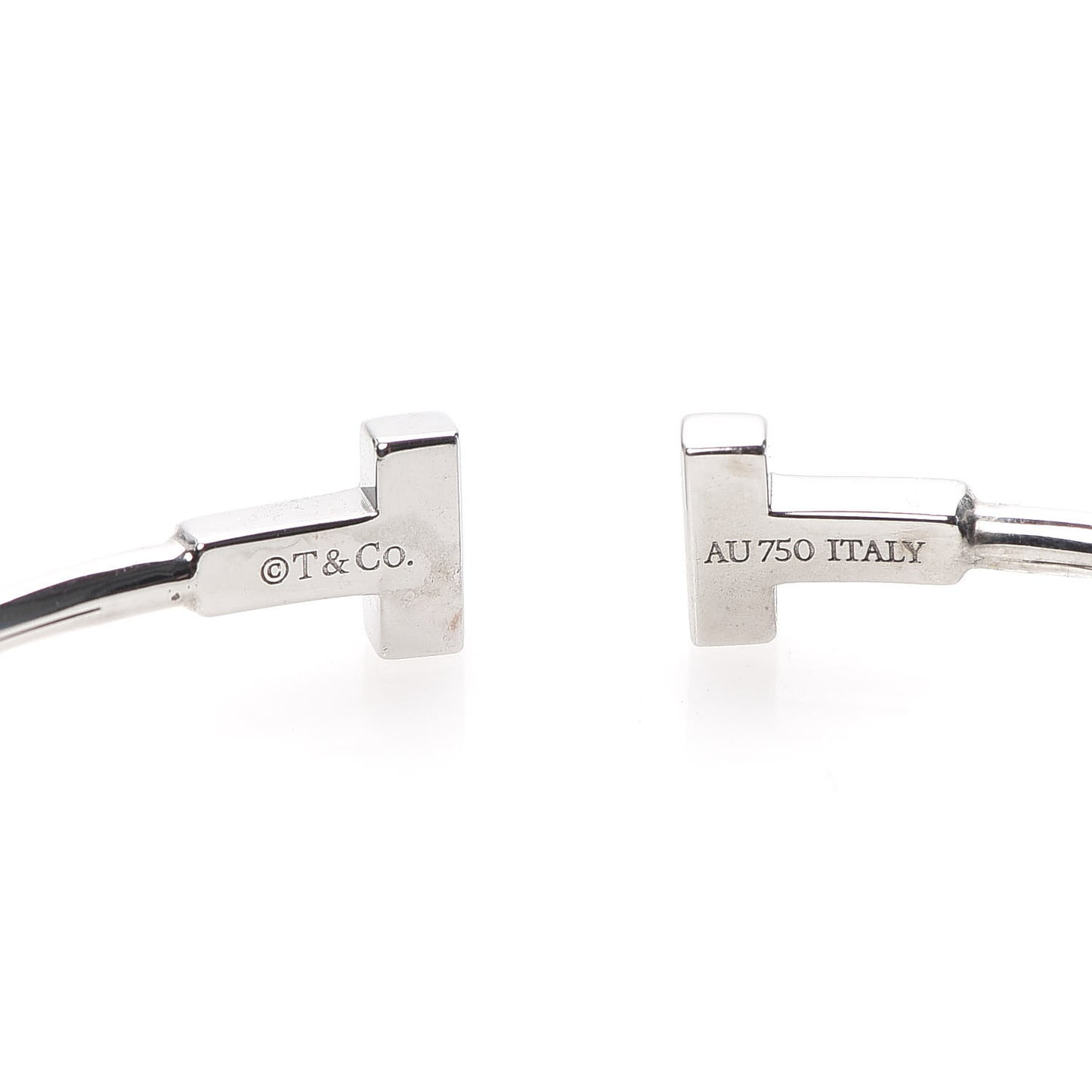 18K White Gold Narrow T Wire Bracelet