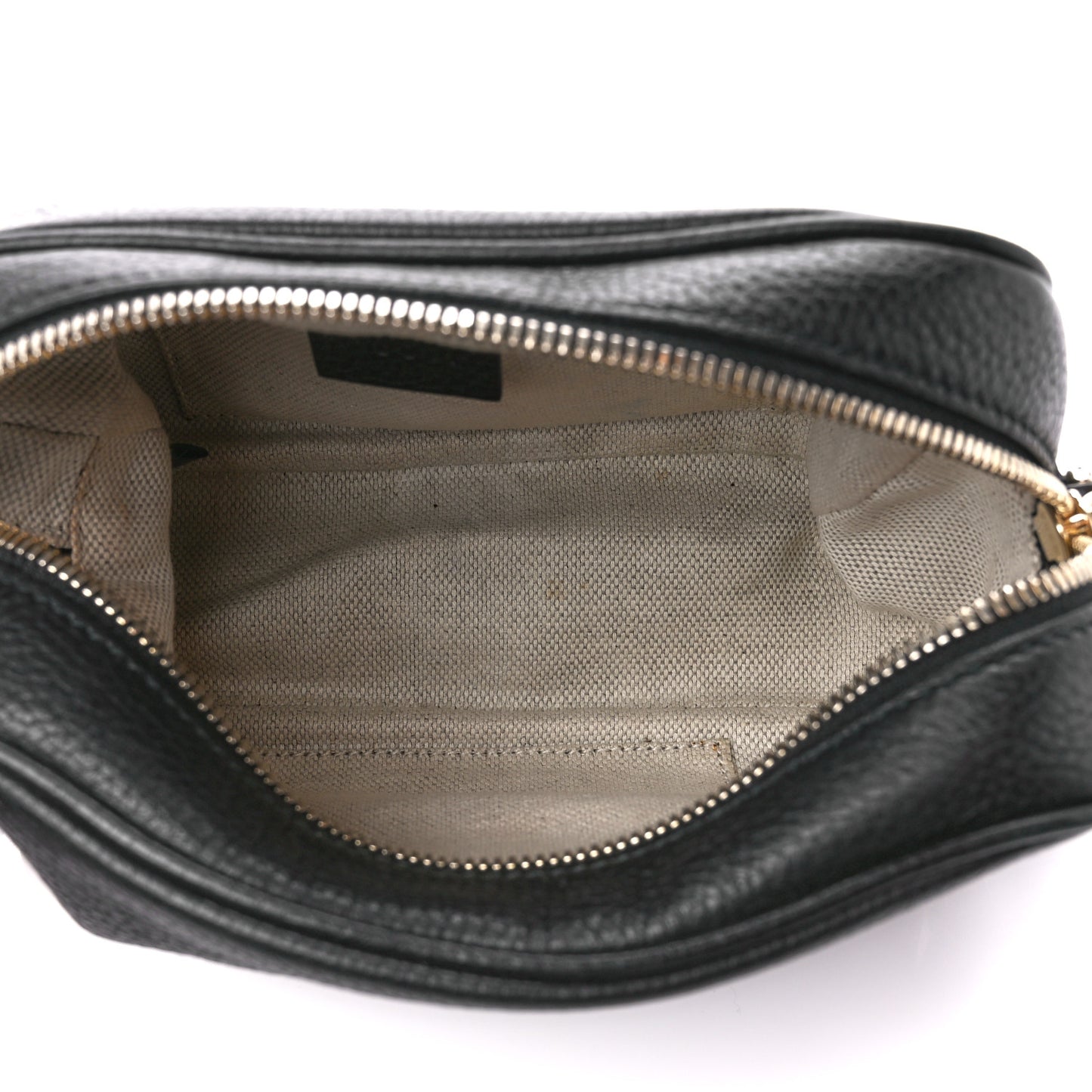 Pebbled Calfskin Small Soho Disco Bag Black