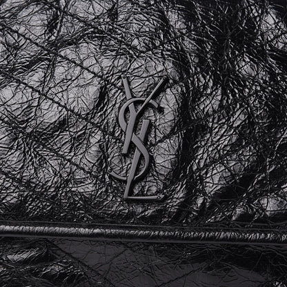 Saint Laurent Crinkled Calfskin Matelasse Monogram Medium Niki Chain Satchel Black 8 of 10