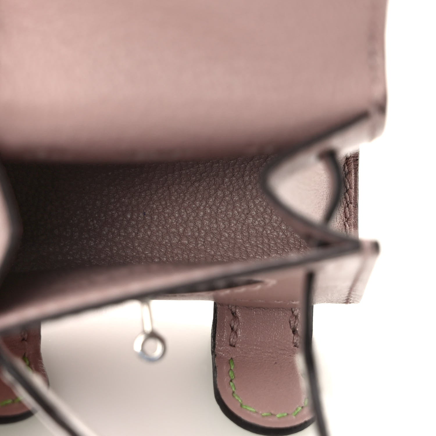 Hermes Tadelakt Chevre Mysore Kelly Quelle Idole Bag Charm Glycine 4 of 7