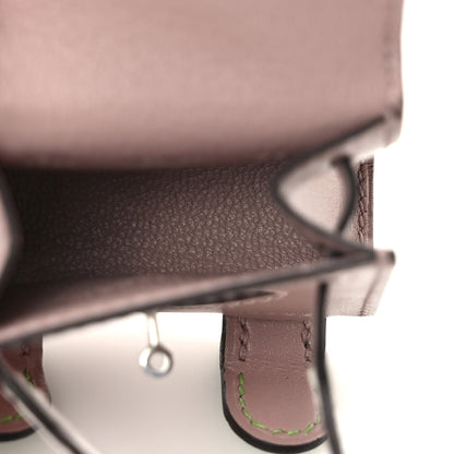 Hermes Tadelakt Chevre Mysore Kelly Quelle Idole Bag Charm Glycine 4 of 7