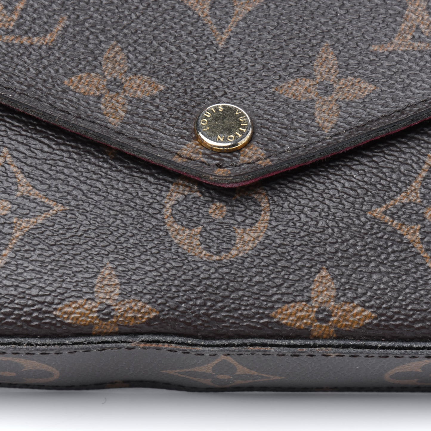 Monogram Pochette Felicie Chain Wallet Fuchsia