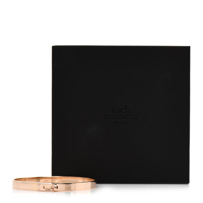 Hermes 18K Rose Gold Diamond PM Kelly Bracelet LG 4 of 4