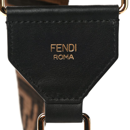 Fendi Ribbon Vitello Seta FF 1974 Adjustable Strap You Fango Marrone Black 4 of 8