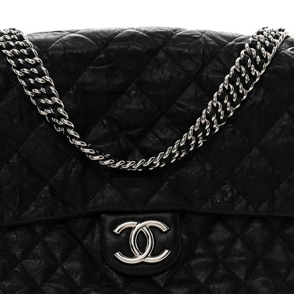 Chanel Washed Lambskin Quilted Maxi Chain Around Flap Black 8 of 12