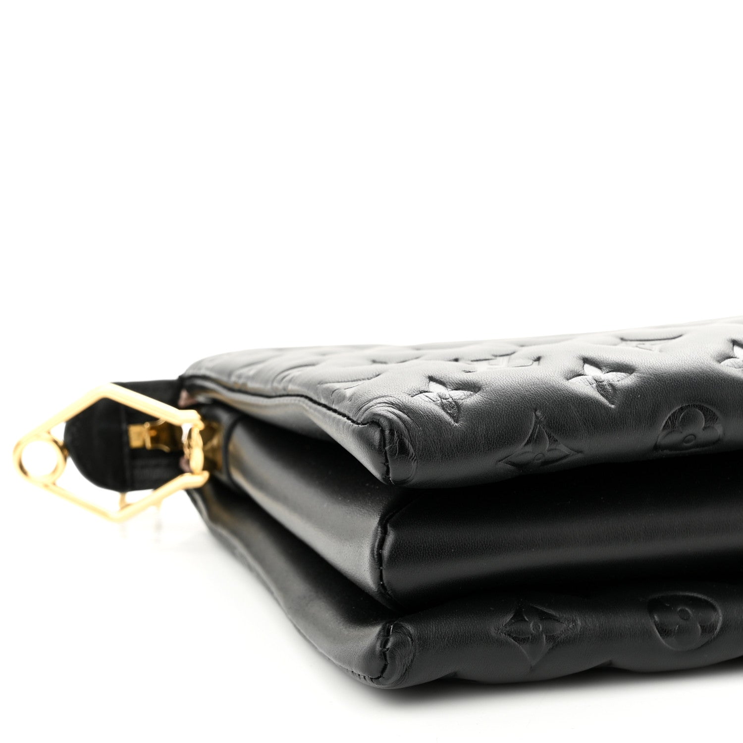 Louis Vuitton Lambskin Embossed Monogram Coussin PM Black 8 of 10