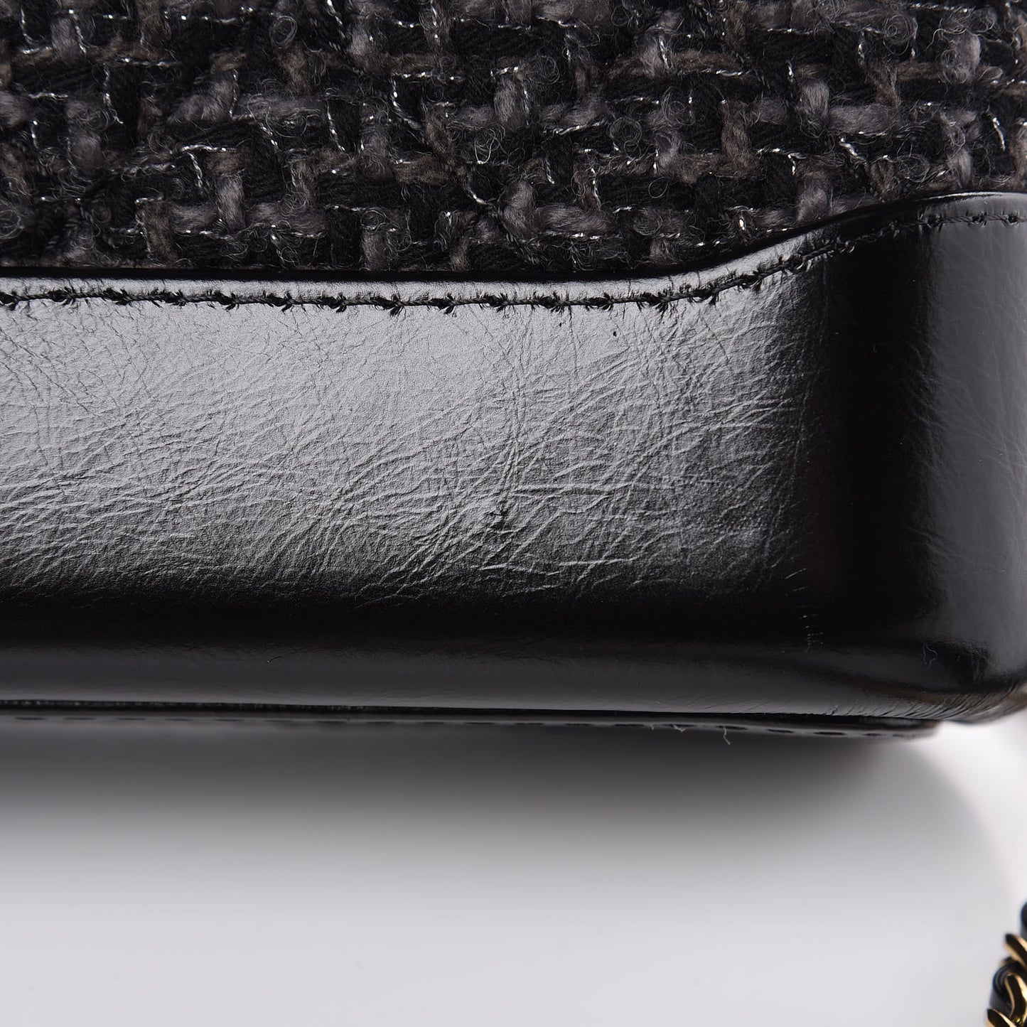 Tweed Calfskin Small Gabrielle Hobo Black