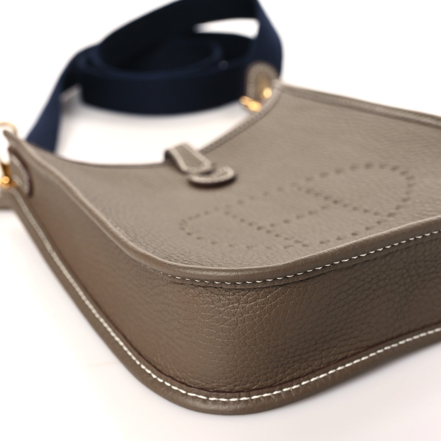 Hermes Taurillon Clemence Amazone Evelyne TPM Etoupe Bleu Indigo 8 of 10