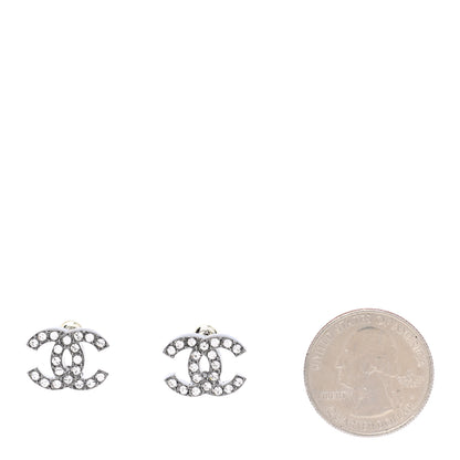 Chanel Ruthenium Crystal CC Stud Earrings 2 of 5