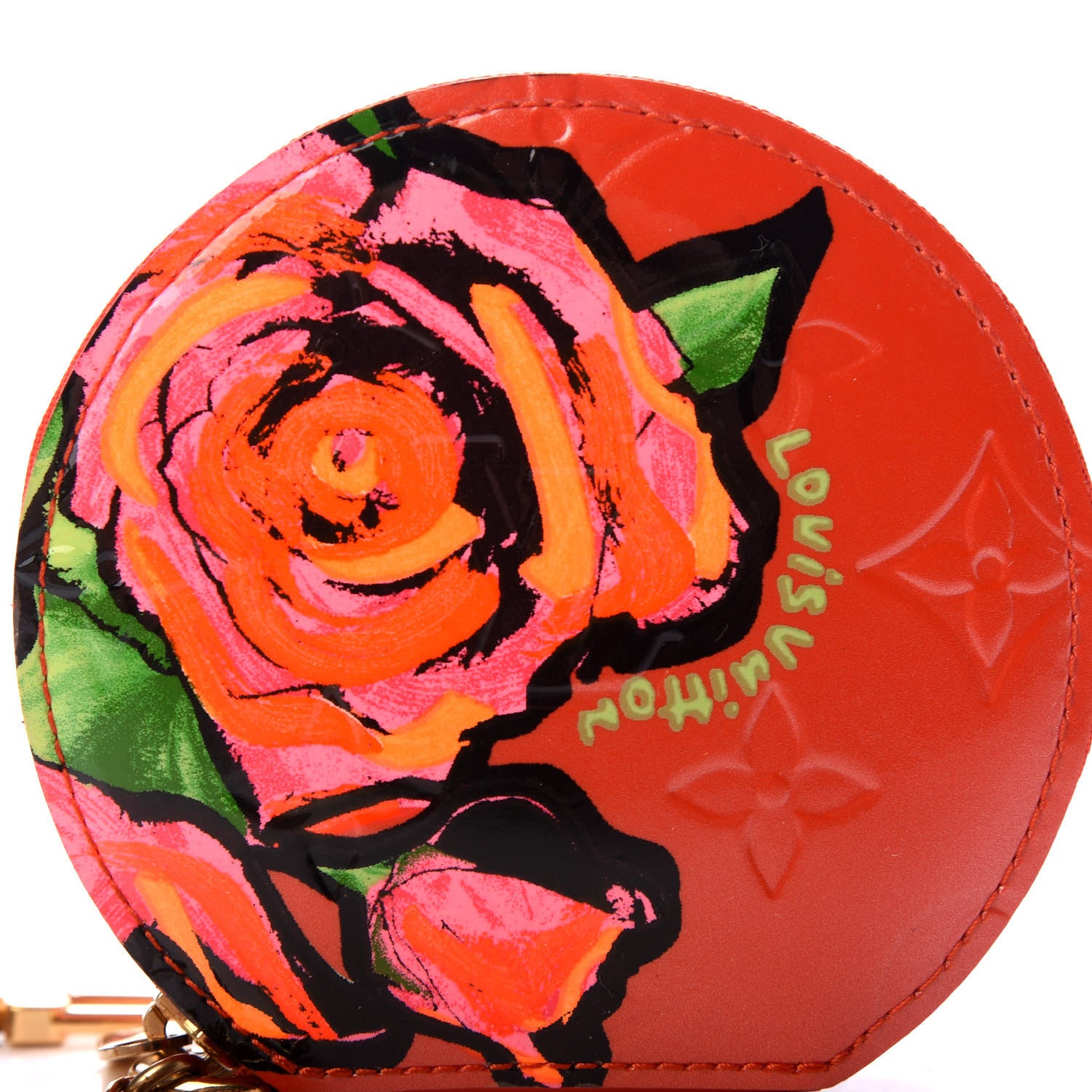 Louis Vuitton Vernis Roses Chapeau Coin Purse Orange Sunset 7 of 7