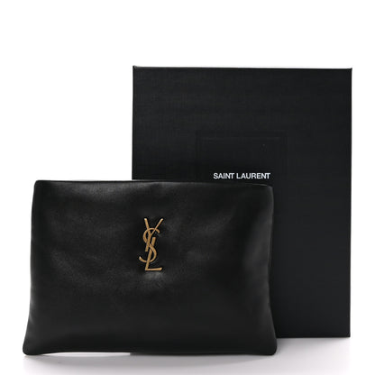 Saint Laurent Lambskin Small Calypso Pouch Black 10 of 10