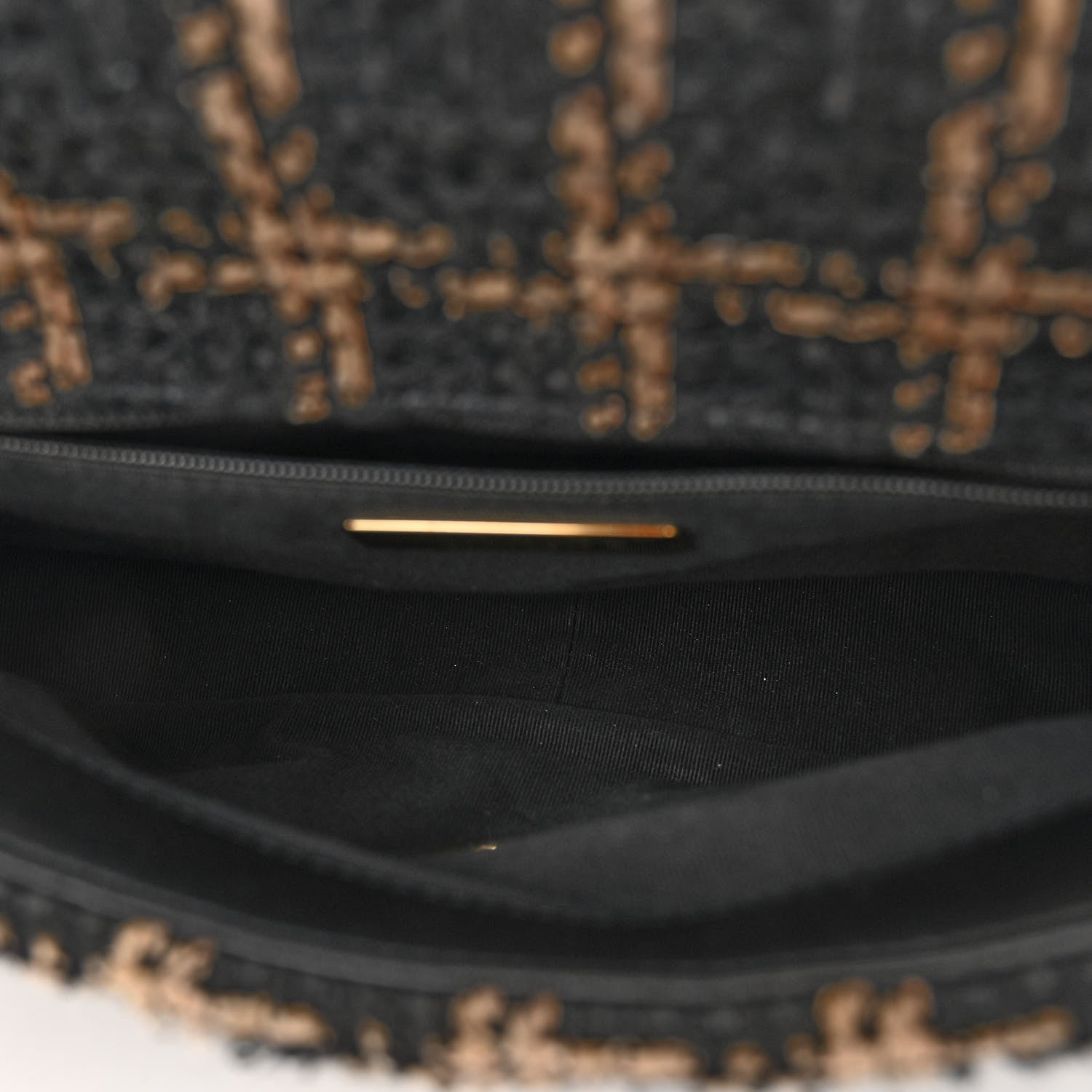 Chanel Tweed Quilted Medium Chanel 19 Flap Black Beige 5 of 12
