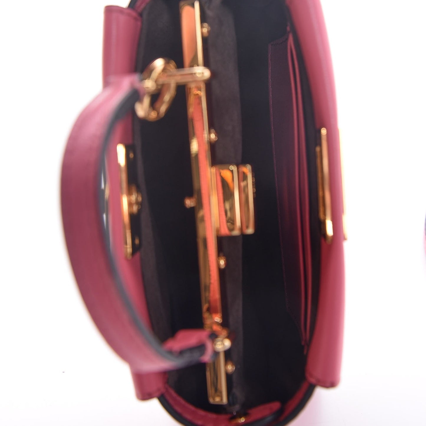 Shiny Nappa Micro Peekaboo Iconic Satchel Rosa Fluo