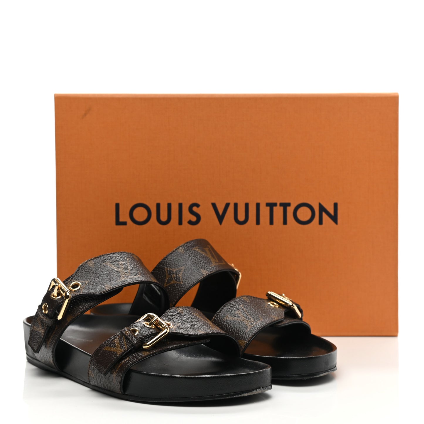 Monogram Bom Dia Mule Sandals 37.5 Black