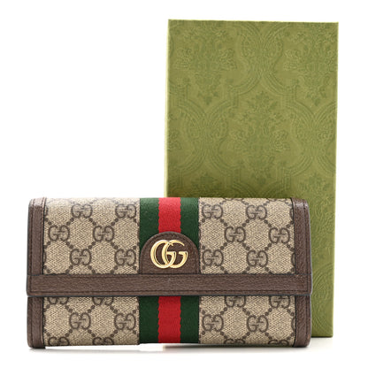 Gucci GG Supreme Monogram Web Ophidia Continental Wallet Brown 10 of 10