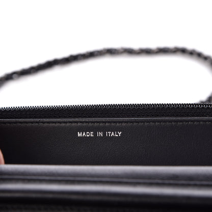 Chanel Crumpled Calfskin Quilted Wallet On Chain WOC So Black 7 of 9