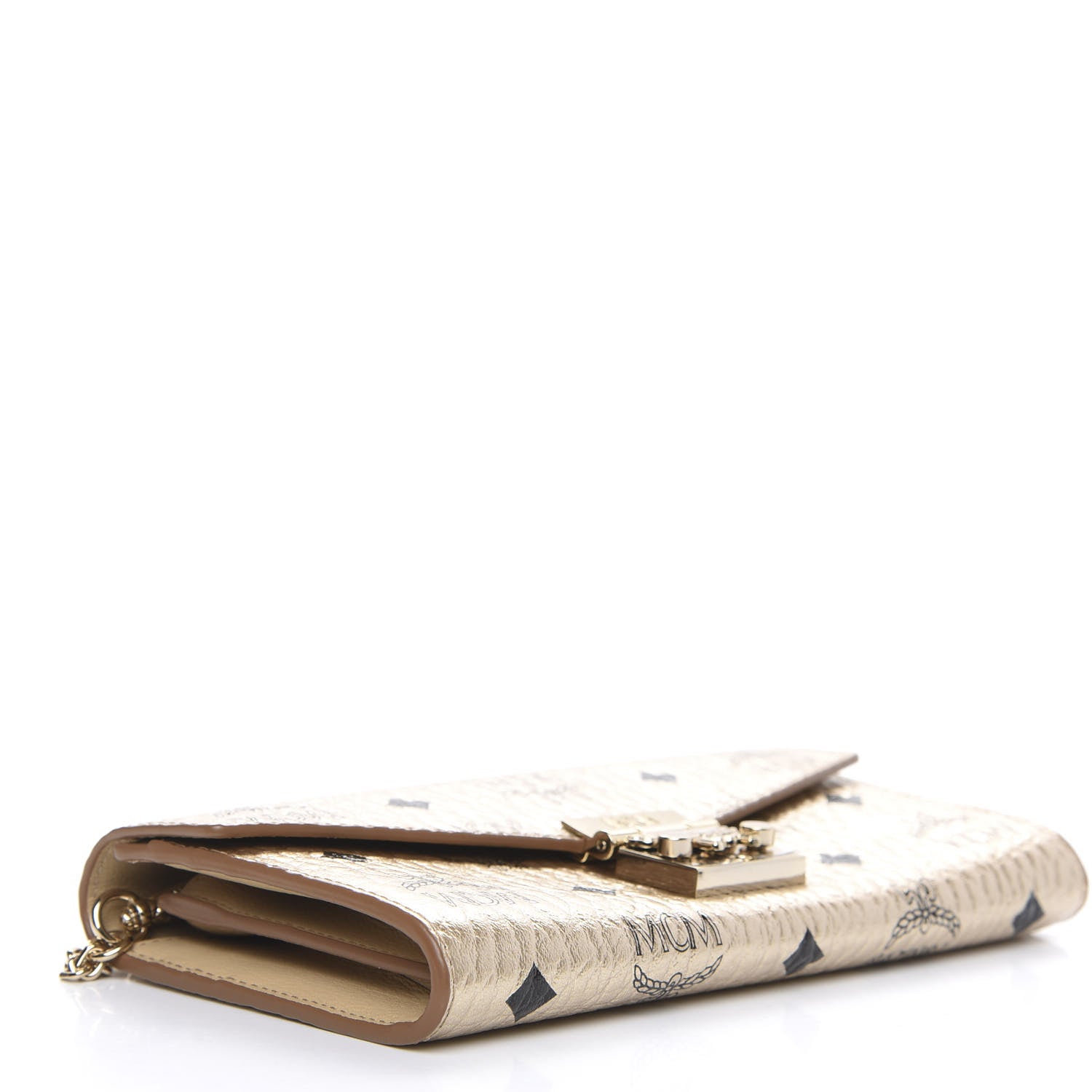 MCM Metallic Visetos Patricia Wallet On Chain Gold 4 of 10