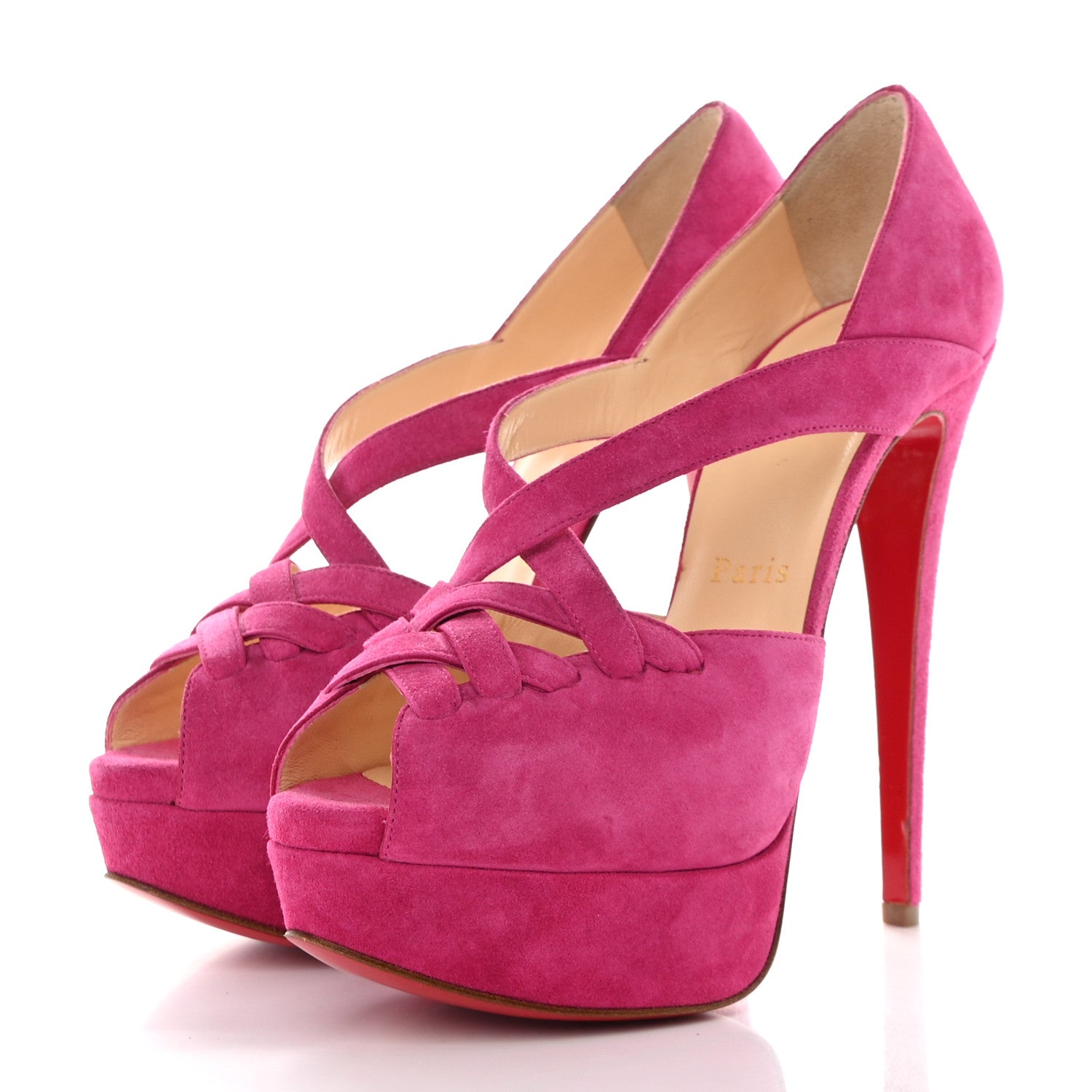 Christian Louboutin Suede Lady Corset 150 Pumps 36 Hot Pink 3 of 9