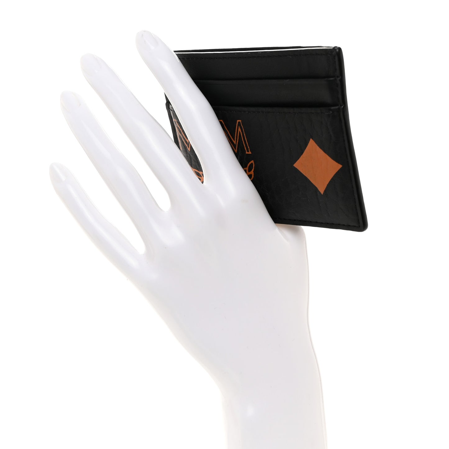 Calfskin Visetos Mini Aren Maxi Monogram Card Case Black