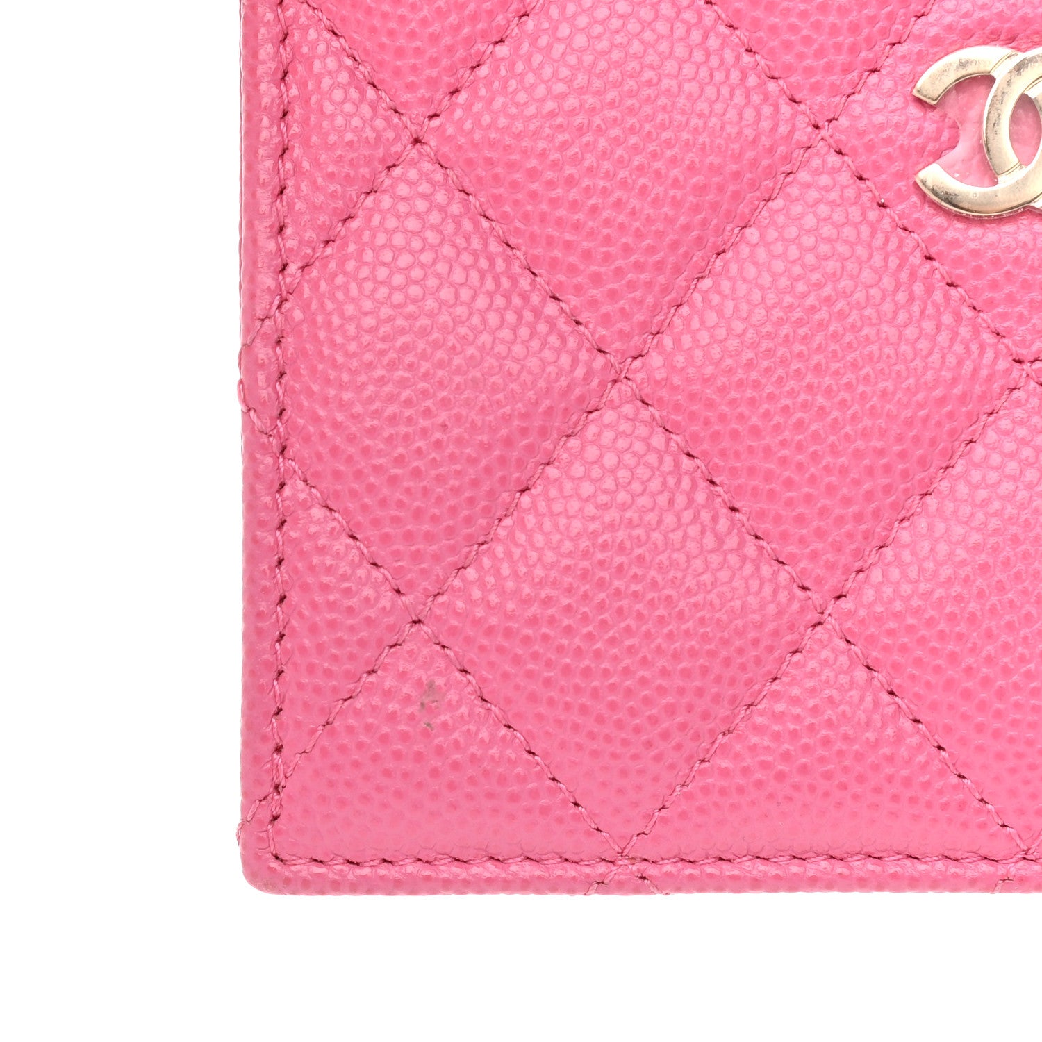 Chanel Caviar Quilted CC Zip Card Holder Pink 8 of 8