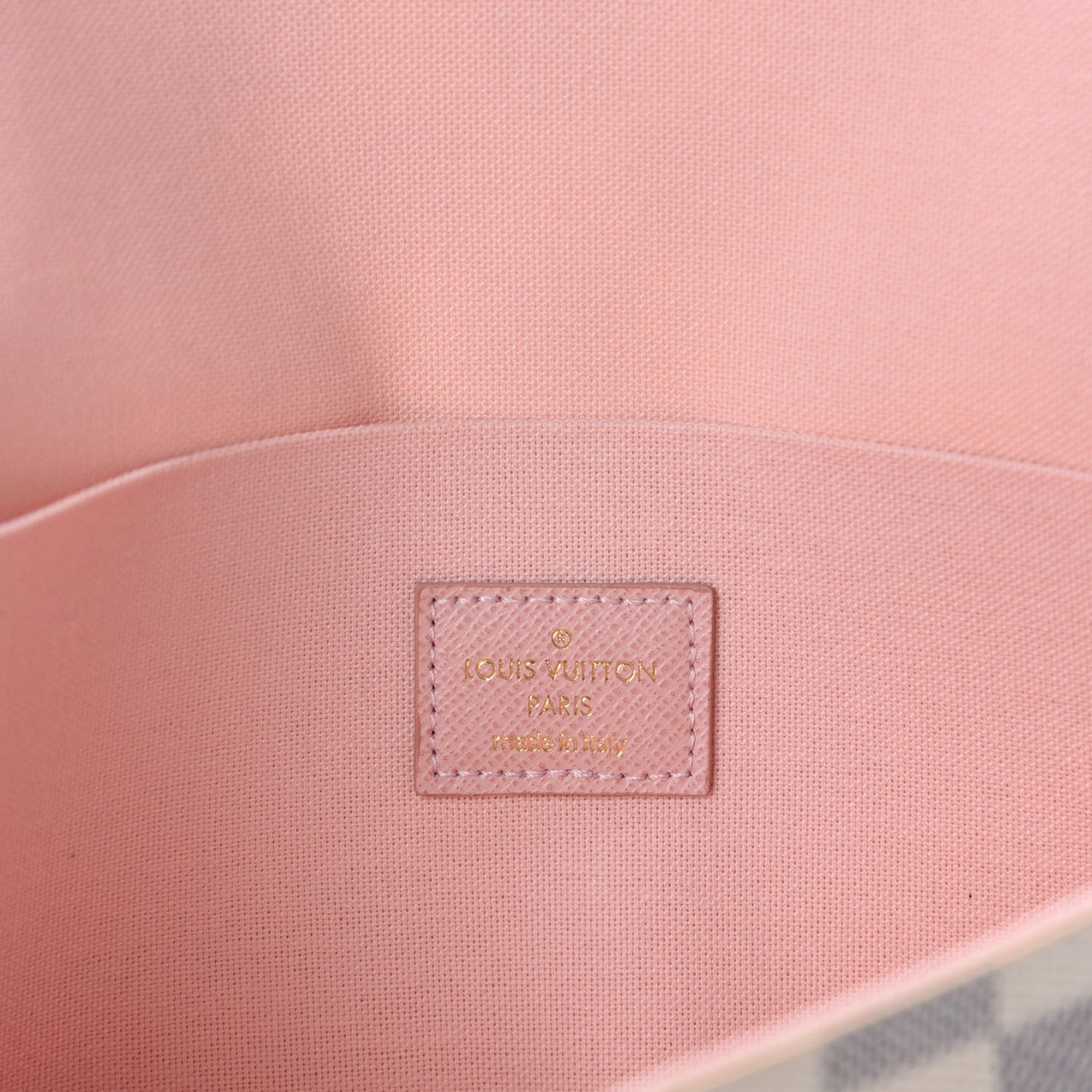 Damier Azur Pochette Felicie Chain Wallet Rose Ballerine